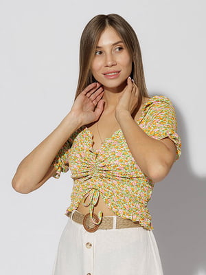 Жіноча коротка блуза L персиковий SHENAZ ЦБ-00220453 | 6840908