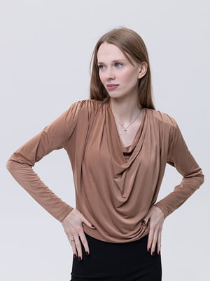Жіноча блуза з довгим рукавом S бронзовий TILLE ЦБ-00233759 | 6840918