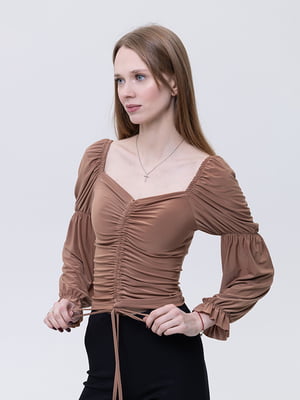 Жіноча блуза з довгим рукавом L бронзовий TILLE ЦБ-00233767 | 6840922