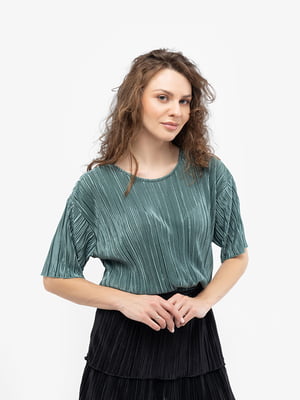 Зелена плісирована блуза  | 6840924