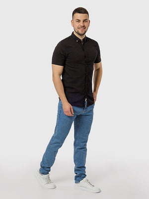 Чоловіча сорочка з коротким рукавом S чорний Figo ЦБ-00218778 | 6841314