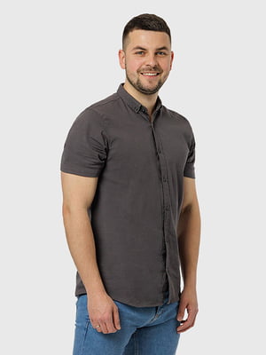 Чоловіча сорочка з коротким рукавом S графіт Figo ЦБ-00218780 | 6841315