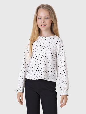 Блуза з довгим рукавом для дівчинки Mevis ЦБ-00228768 122 Білий | 6841439