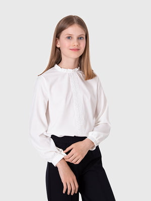 Блуза довгий рукав для дівчинки Mevis ЦБ-00228827 116 Молочний | 6841442
