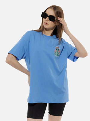 Жіноча футболка оверсайз S індиго Dias ЦБ-00218102 | 6841711