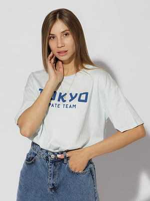 Жіноча футболка регуляр S блакитний ADEN Shop ЦБ-00219217 | 6841747