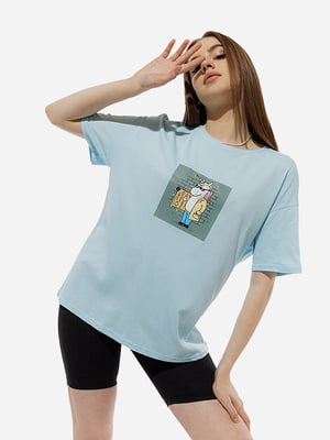 Жіноча футболка оверсайз M блакитний Yuki ЦБ-00219239 | 6841759