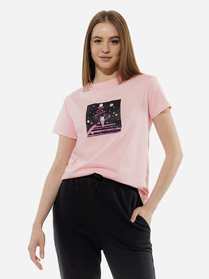 Жіноча футболка регуляр L персиковий Dias ЦБ-00219306 | 6841764