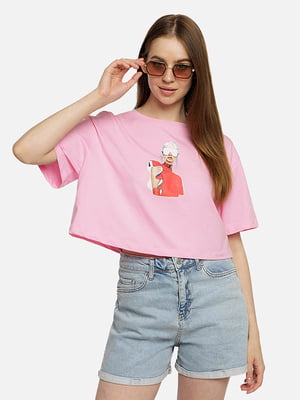 Жіноча коротка футболка S рожевий SO SWEET ЦБ-00219331 | 6841770