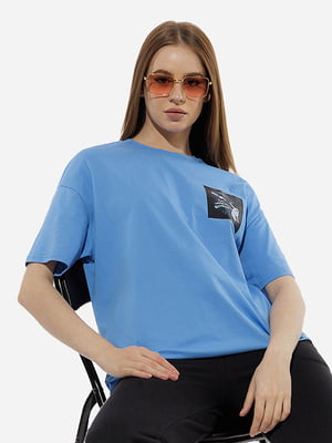 Жіноча футболка оверсайз L блакитний Dias ЦБ-00219655 | 6841780