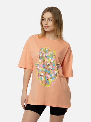 Жіноча футболка регуляр S персиковий Crep ЦБ-00216949 | 6841807