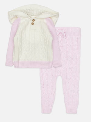 Костюм з штанами для дівчинки 62 рожевий Caramini ЦБ-00219804 | 6841933