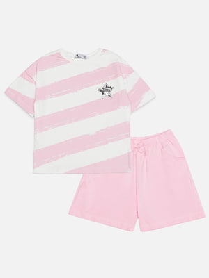 Костюм з шортами для дівчинки 104 рожевий Tuffy ЦБ-00187887 | 6841992