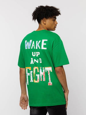 Чоловіча футболка оверсайз S зелений Troy Life ЦБ-00219862 | 6842255