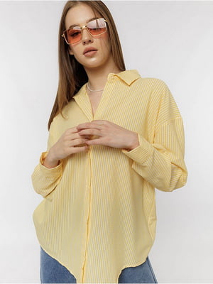 Жіноча сорочка з довгим рукавом S жовтий CAPPITONE ЦБ-00218990 | 6842777