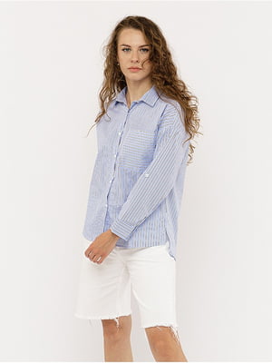 Жіноча сорочка з довгим рукавом S блакитний Miss Brown ЦБ-00224604 | 6842786