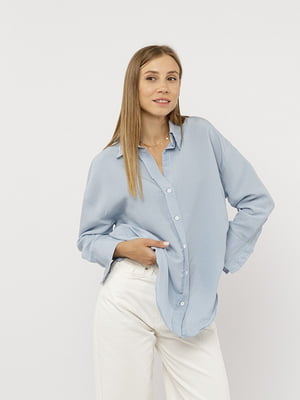 Жіноча сорочка з довгим рукавом XS блакитний Never More ЦБ-00227872 | 6842790