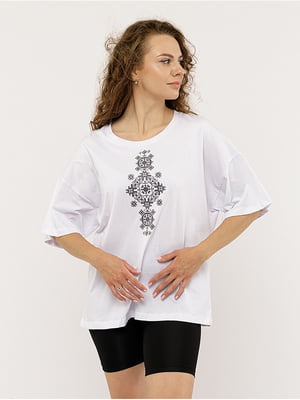 Жіноча вишиванка з коротким рукавом M білий YUKI ЦБ-00224751 | 6843830