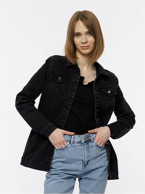 Жіноча джинсова куртка S чорний FREE BLUE ЦБ-00214174 | 6843882