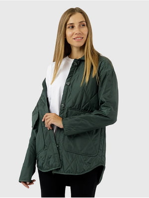 Куртка жіноча Qalinka ЦБ-00228723 L Темно-зелений | 6844056