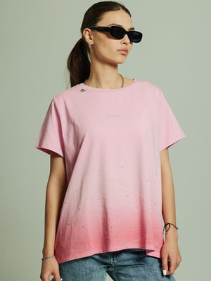Розовая хлопковая футболка | 6845579