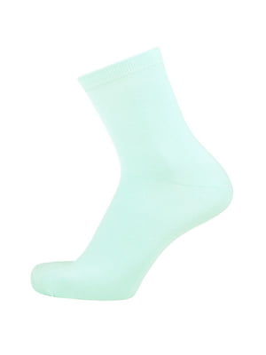 Шкарпетки м`ятного кольору демісезонні бавовняні | 6845615