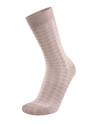 Шкарпетки темно сіро-бежеві демісезонні бавовняні | 6845780