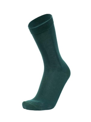 Шкарпетки темно-зелені демісезонні бавовняні | 6845792