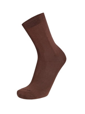 Шкарпетки шоколадного кольору демісезонні бавовняні | 6845823