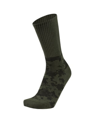 Шкарпетки кольору хакі з принтом бавовняні | 6845844