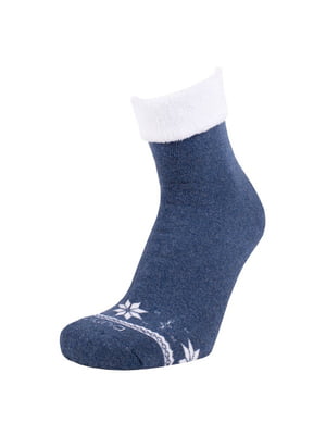 Шкарпетки махрові кольору джинс | 6845902