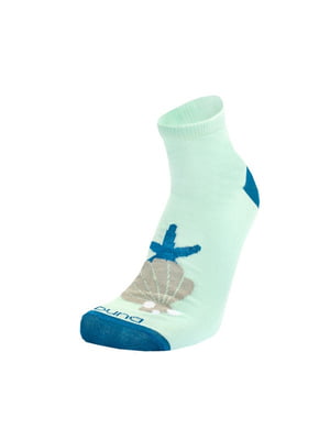Шкарпетки блакитні з принтом бавовняні з люрексом укорочені | 6845917