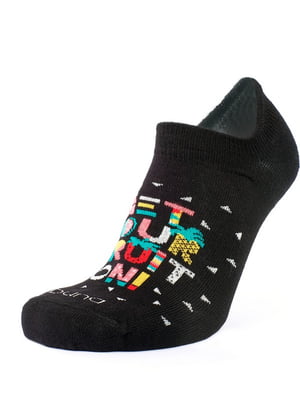 Шкарпетки чорні з принтом бавовняні | 6845919