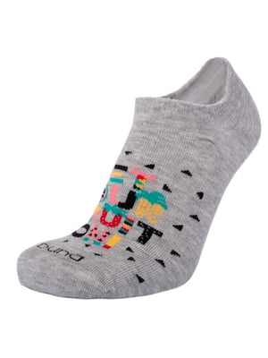 Шкарпетки сірі з принтом бавовняні | 6845920