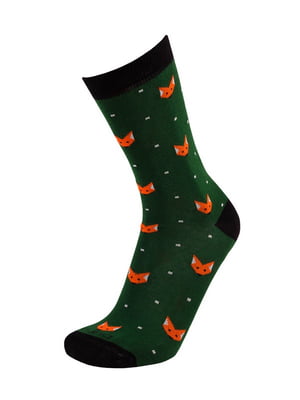 Шкарпетки темно-зелені бавовняні | 6845925