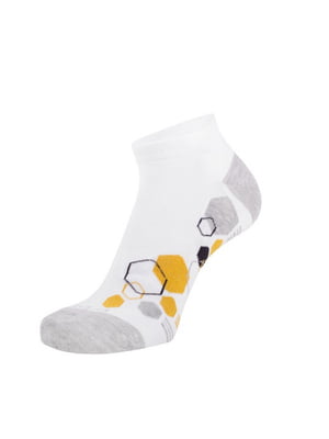 Шкарпетки білі з принтом літні сіточка з бавовни | 6845928
