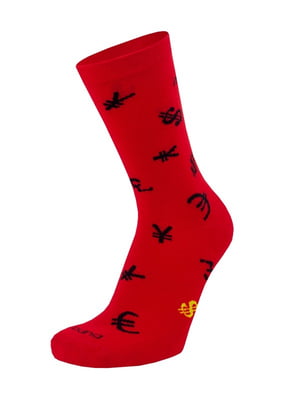 Шкарпетки червоні демісезонні в принт | 6845932