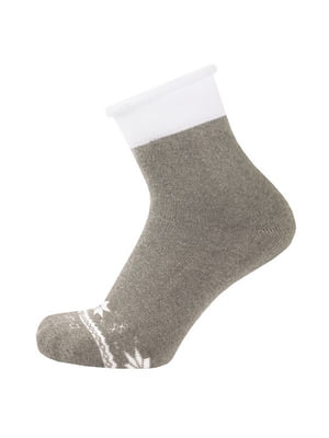 Шкарпетки світло-сірі зимові бавовняні | 6845981