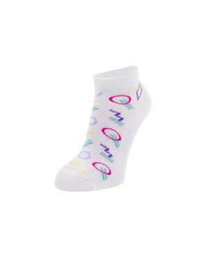 Шкарпетки білі в принт літні сіточка | 6846027