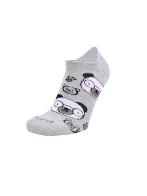 Шкарпетки світло-сірі короткі "Ведмедики" | 6846031
