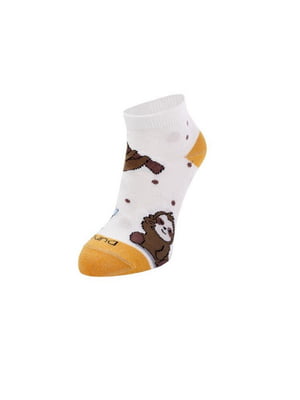 Шкарпетки короткі молочного кольору "Лінивець" | 6846039
