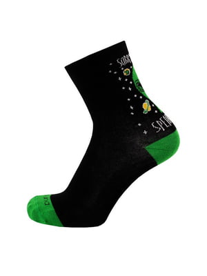 Шкарпетки бавовняні чорні з принтом | 6846087
