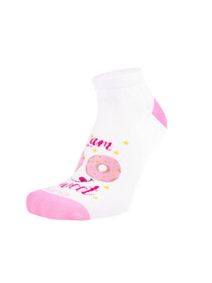 Шкарпетки біло-рожеві бавовняні | 6846094