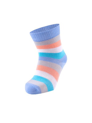 Шкарпетки для немовлят бавовняні блакитні в смужку | 6846174