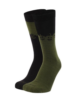 Шкарпетки демісезонні темно-зелені "Хелловін" | 6846214
