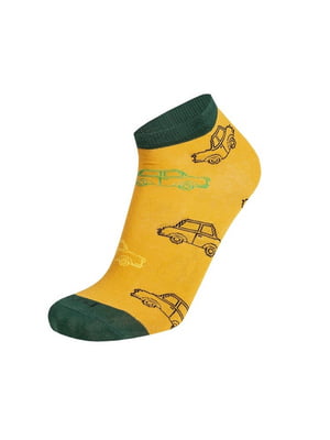 Шкарпетки короткі жовті "Машинки" | 6846224