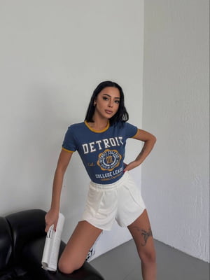 Трикотажна футболка джинсового кольору з Detroit | 6846408