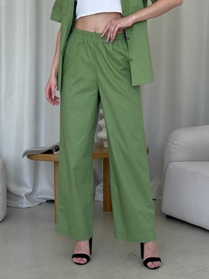 Зелені льняні штани-палаццо  Торіо  | 6847118