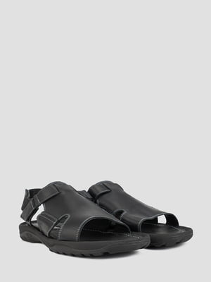 Кожаные черные сандалии на липучках | 6847643
