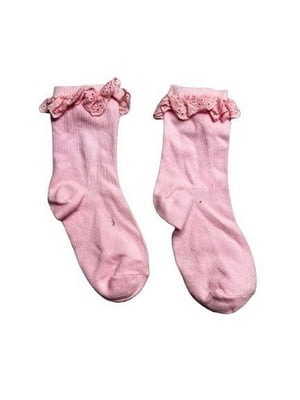 Рожеві шкарпетки з оборкою | 6847849